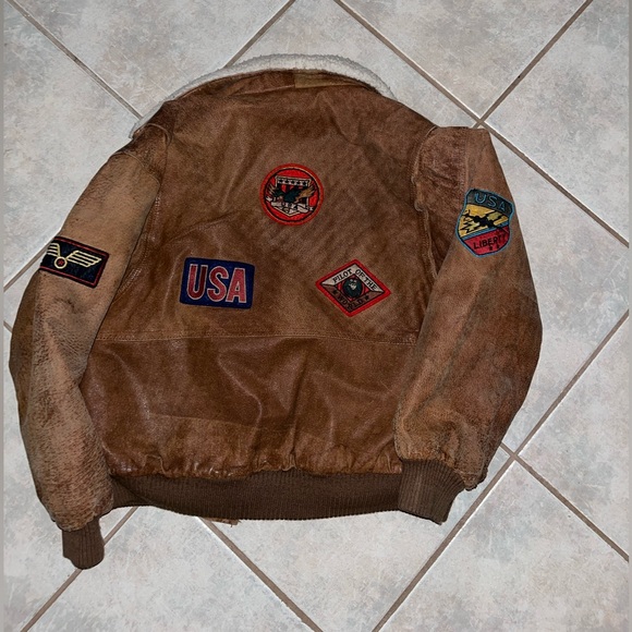 Vintage Leather Bomber Jacket - Picture 1 of 5